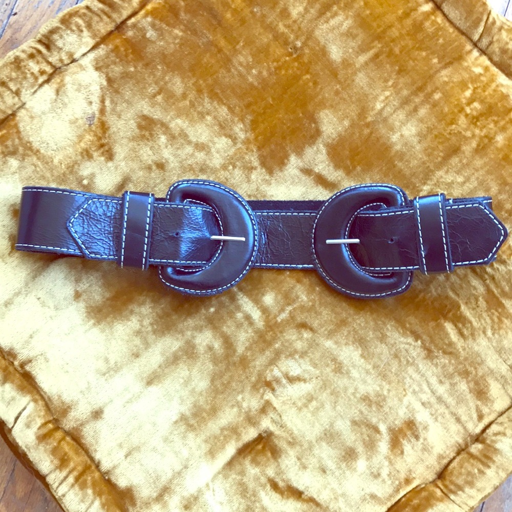 High wasted double buckle belt from LF